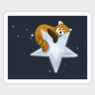 Sleeping Red Panda Star Magnet